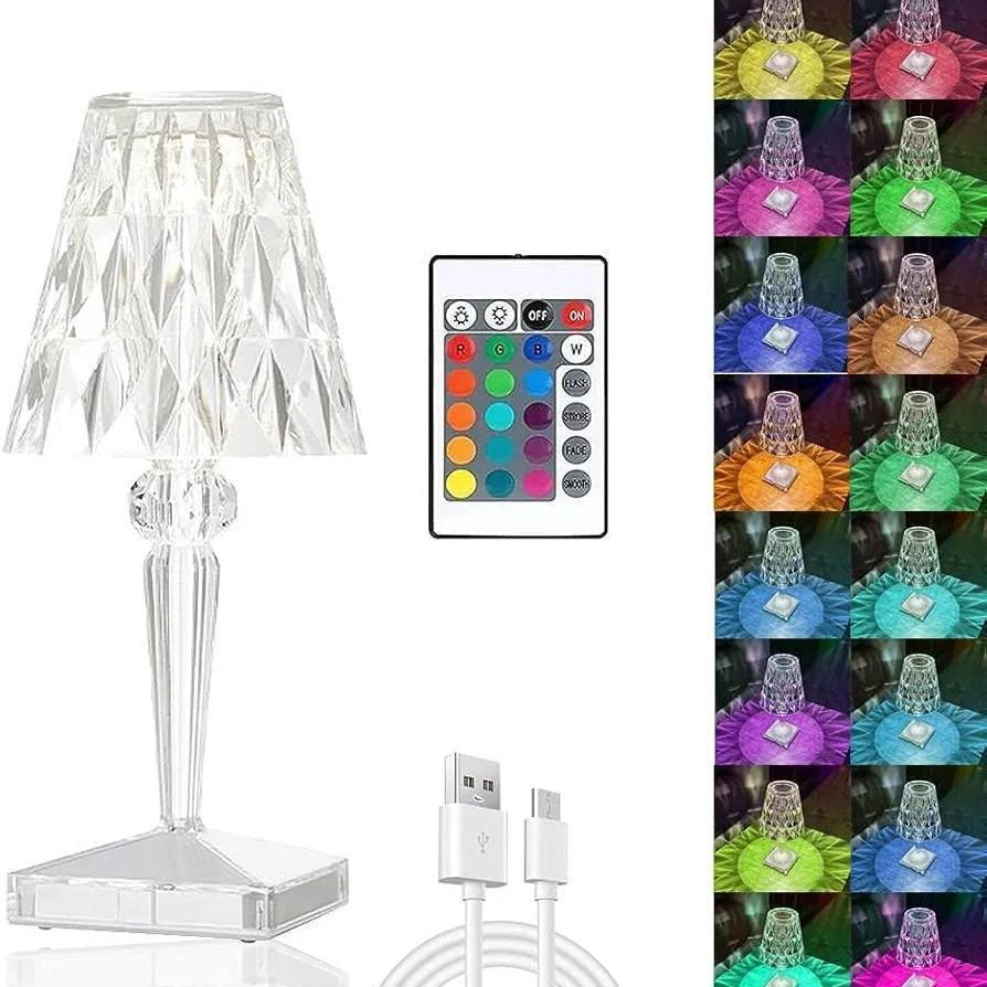 Crystal RGB Touch Lamp with Remote Contro