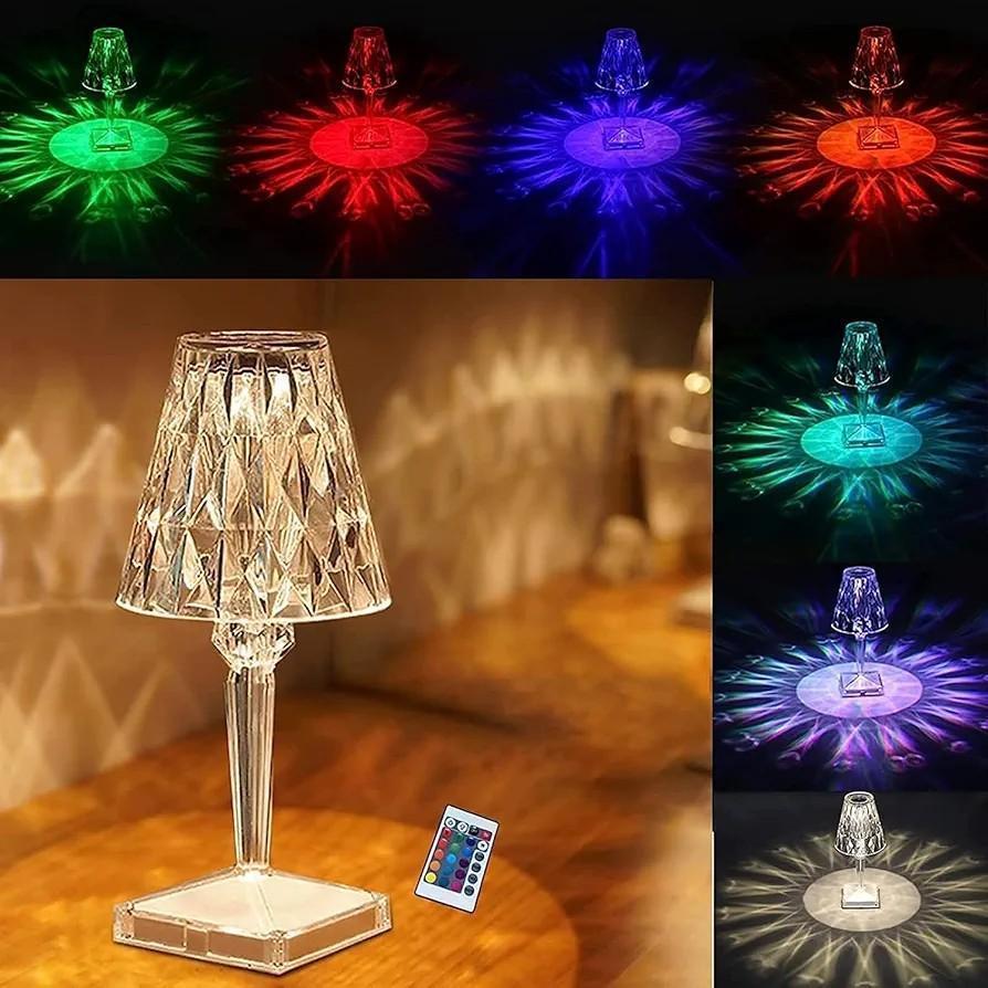 Crystal RGB Touch Lamp with Remote Contro