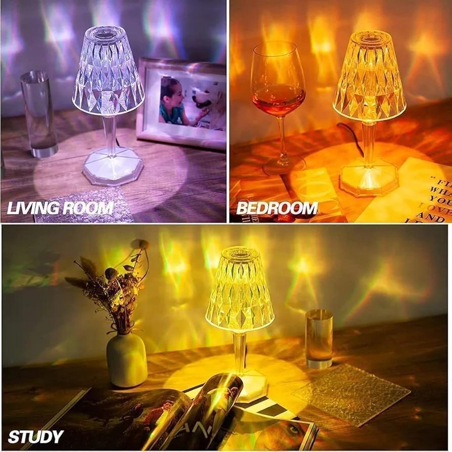 Crystal RGB Touch Lamp with Remote Contro
